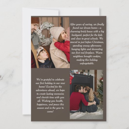 新しいホーム家族の写真クリスマスマガジンのカバー シーズンカード (裏面)