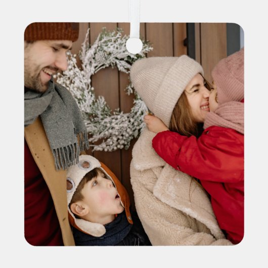 新しいホーム家族の写真クリスマスマガジンのカバー メタルオーナメント (裏面)