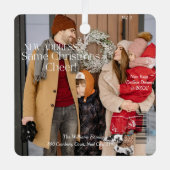 新しいホーム家族の写真クリスマスマガジンのカバー メタルオーナメント (正面)