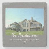 新しいホーム家族の記念写真 ストーンコースター (正面)