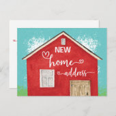 新しいホーム引っ越しました水彩新しい住所 案内ポストカード (正面/裏面)