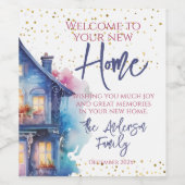 新しいホーム引っ越し祝いパーティーへようこそ ワインラベル (シングルラベル)