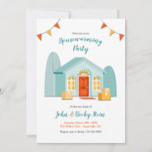 新しいホーム引っ越し祝いパーティーを選択して背景色 招待状 (正面)