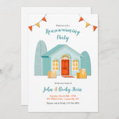 新しいホーム引っ越し祝いパーティーを選択して背景色 招待状 (正面/裏面)