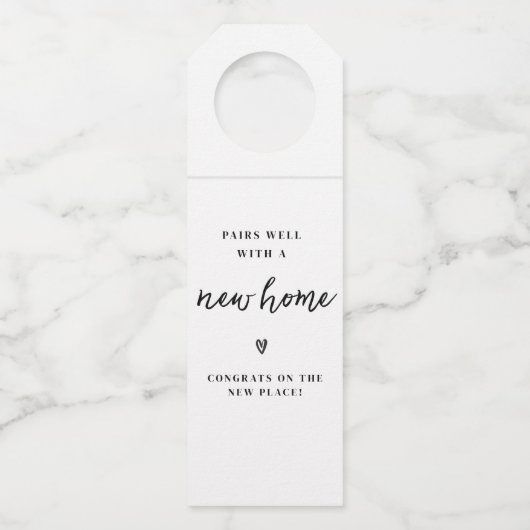 新しいホーム引っ越し祝いパーティーギフトとよく組む ボトルネックタグ (正面)