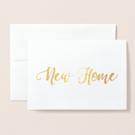 新しいホーム引っ越し祝いパーティー 箔カード (封筒付き正面)