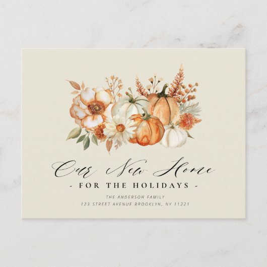 新しいホーム感謝祭の移動はがき ポストカード (正面)