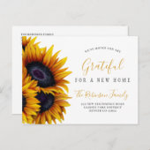 新しいホーム感謝祭アドレスの変更を移動 案内ポストカード (正面/裏面)