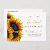 新しいホーム感謝祭アドレスの変更を移動 案内ポストカード (正面/裏面)