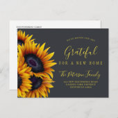 新しいホーム感謝祭アドレスの変更を移動 案内ポストカード (正面/裏面)