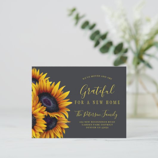 新しいホーム感謝祭アドレスの変更を移動 案内ポストカード (スタンド正面)