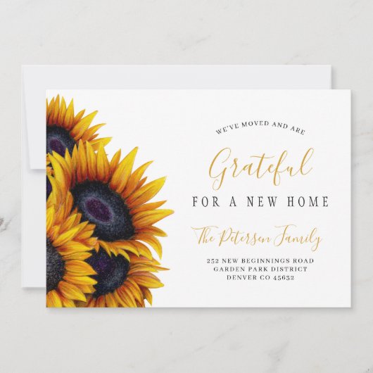 新しいホーム感謝祭アドレスの変更を移動 案内状 (正面)