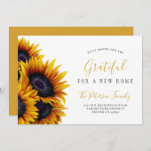 新しいホーム感謝祭アドレスの変更を移動 案内状 (正面/裏面)