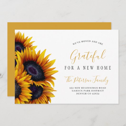 新しいホーム感謝祭アドレスの変更を移動 案内状 (正面/裏面)