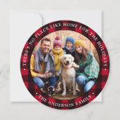 新しいホーム我々は写真を移動した赤い格子縞の休日を移動A 案内状 (正面)