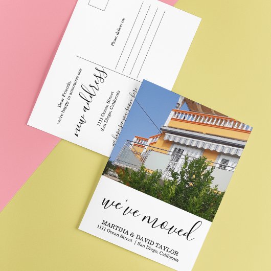 新しいホーム新しいアドレスの写真のお知らせ ポストカード