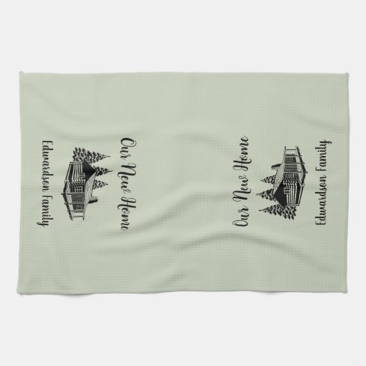 新しいホーム新しい家の名前に移動 キッチンタオル (横)
