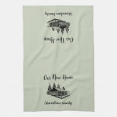 新しいホーム新しい家の名前に移動 キッチンタオル (縦)