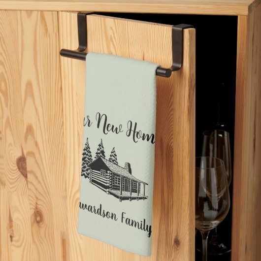 新しいホーム新しい家の名前に移動 キッチンタオル (三つ折り)