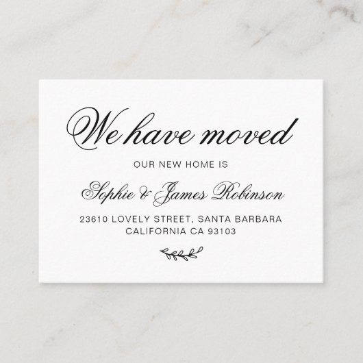 新しいホーム移動挿入ミニマルカードを移動 名刺 (正面)