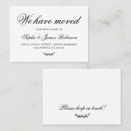 新しいホーム移動挿入ミニマルカードを移動 名刺 (正面/裏面)