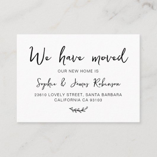 新しいホーム移動挿入ミニマルカードを移動 名刺 (正面)