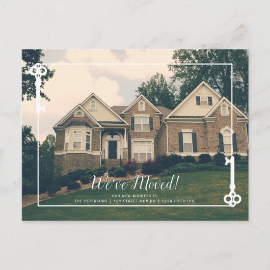 新しいホーム鍵の移動アナウンス写真のアップロード 案内ポストカード (正面)