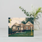 新しいホーム鍵移動金ゴールド写真のアップロード 箔招待状ポストカード (立ち正面)