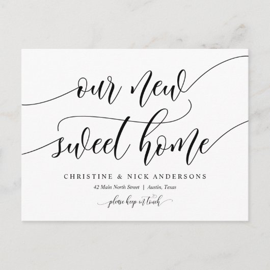 新しいホーム・アドレス、引っ越しのお知らせ ポストカード (正面)