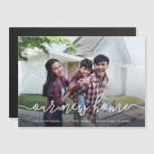 新しいホーム|シンプル写真引越案内 マグネット招待状 (正面/裏面)