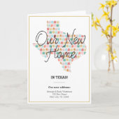 新しいホーム – テキサス州引っ越しのお知らせ カード (黄色い花)