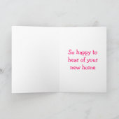 **新しいホーム」フラミンゴは「チクチクしたピンク」 カード (内部)