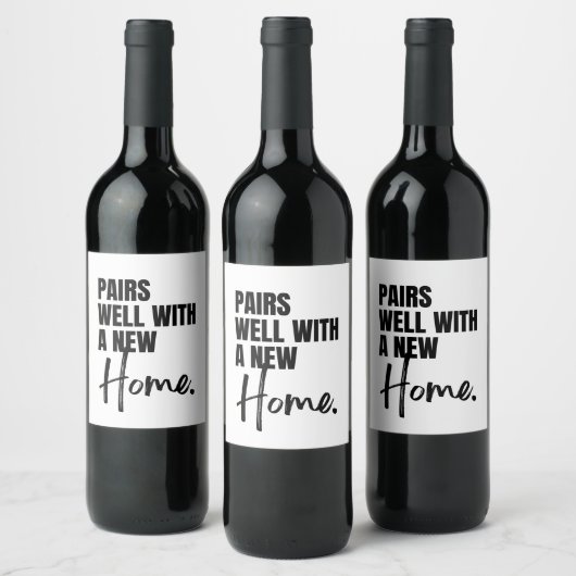 新しいホーム、引っ越し祝いパーティーと上手にペア ワインラベル (ボトル)