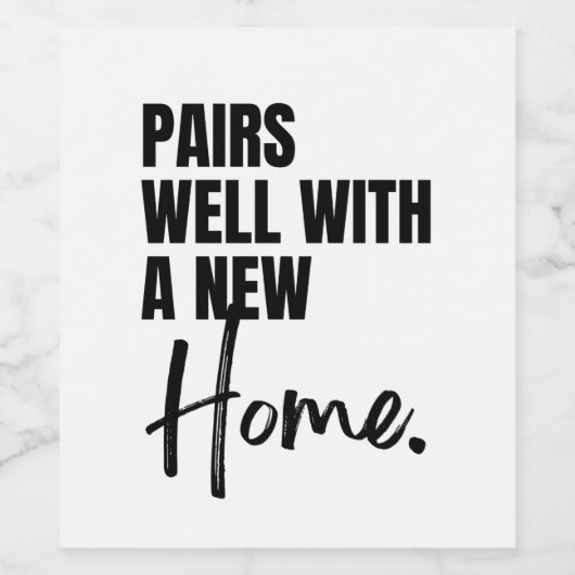 新しいホーム、引っ越し祝いパーティーと上手にペア ワインラベル (シングルラベル)