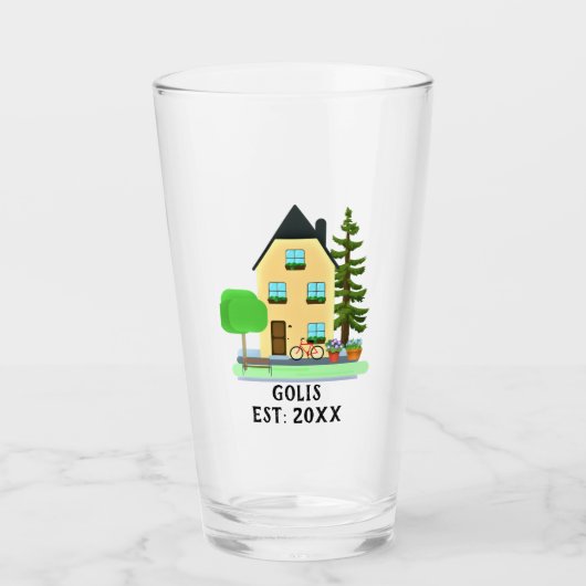 新しいホーム/引っ越し祝いパーティー パーソナライズされた タンブラーグラス (正面)