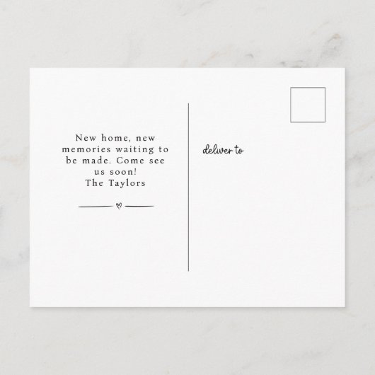 新しいホーム – 新しい住所ウォーターカラーシティ 案内ポストカード (裏面)