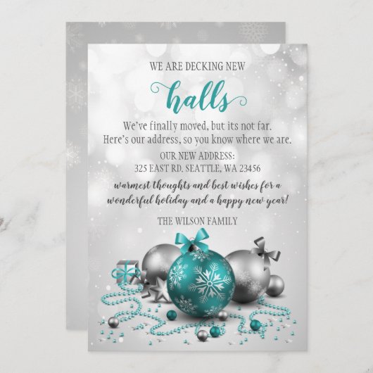 新しいホールが動くクリスマスデコレーション シーズンカード (正面/裏面)