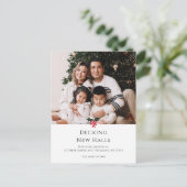 新しいホールのデッキクリスマス新しいアドレスの写真 ポストカード (スタンド正面)