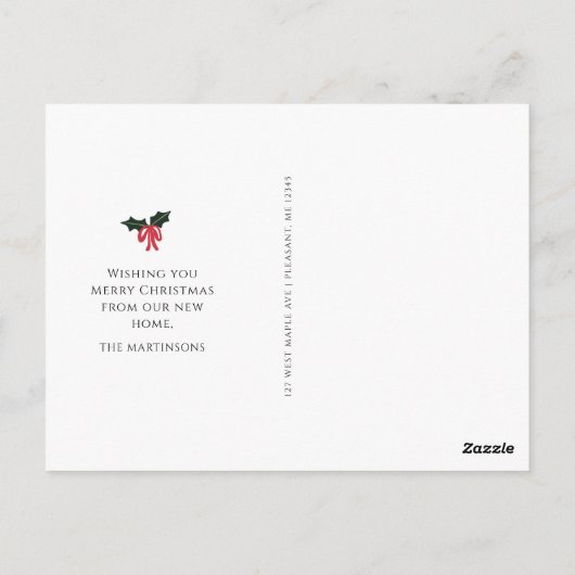 新しいホールのデッキクリスマス新しいアドレスの写真 ポストカード (裏面)