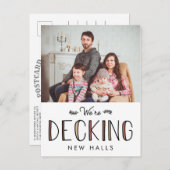 新しいホールのデッキ | 休日の引越し告知 案内ポストカード (正面/裏面)