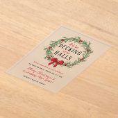 新しいホールのデッキ |休暇中のお知らせ アクリル招待状 (レイダウン)