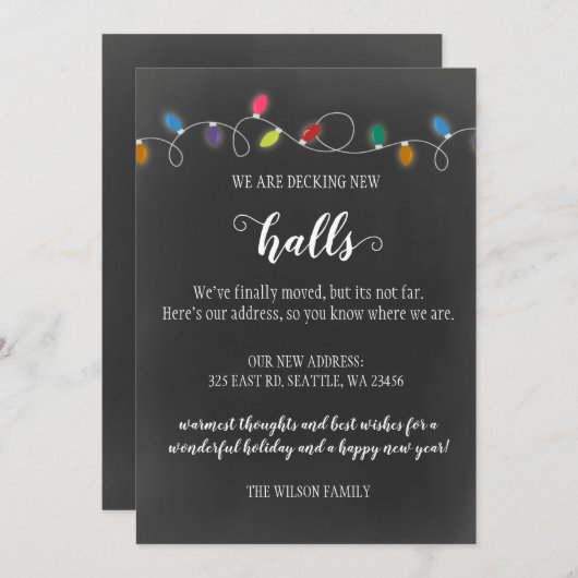 新しいホールの動く発表を飾るチョーク シーズンカード (正面/裏面)