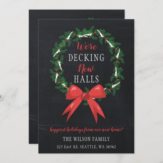 新しいホールの動く発表を飾るチョーク シーズンカード (正面/裏面)