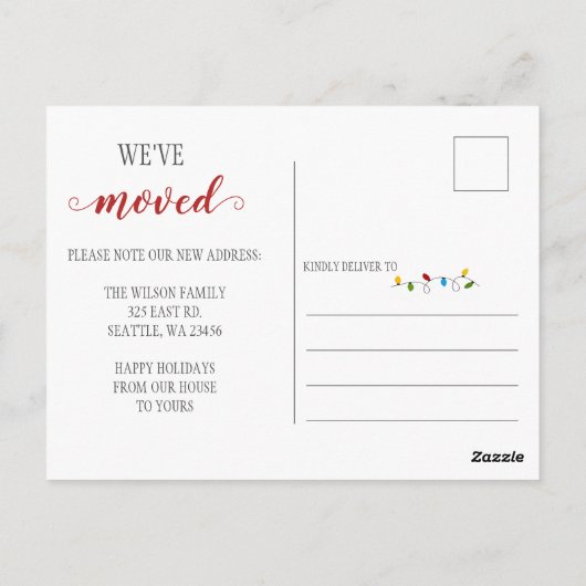 新しいホールの動く発表を飾るチョーク ポストカード (裏面)