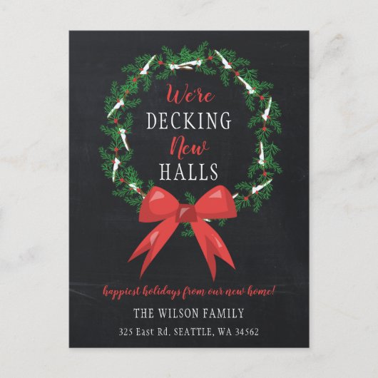 新しいホールの動く発表を飾るチョーク ポストカード (正面)