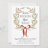 新しいホールの移動アナウンスをデッキホリデーデッキング シーズンカード (正面)