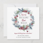 新しいホールの移動アナウンスをデッキホリデーデッキング シーズンカード (正面)