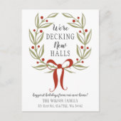 新しいホールの移動アナウンスをデッキホリデーデッキング ポストカード (正面)