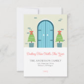 新しいホールをデッキにクリスマスを動かす発表 ノートカード (正面)