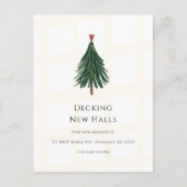 新しいホールをデッキにクリスマスを動かす発表 ポストカード (正面)